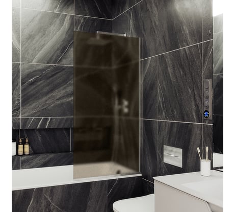 Шторка для ванны в узком профиле MaybahGlass MGV-75-5у