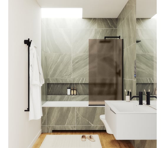 Шторка для ванны в узком профиле MaybahGlass MGV-75-6у