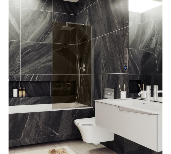 Шторка для ванны в узком профиле MaybahGlass MGV-70-5у