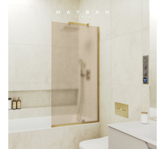 Шторка для ванны в узком профиле MaybahGlass MGV-76-3у 1