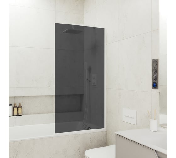 Шторка для ванны в узком профиле MaybahGlass MGV-79-1у 1