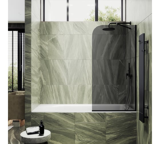 Шторка для ванны в узком профиле MaybahGlass MGV-83-6у 1