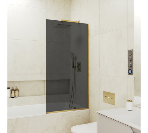 Шторка для ванны в узком профиле MaybahGlass MGV-81-3у 1