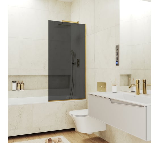 Шторка для ванны в узком профиле MaybahGlass MGV-79-3у