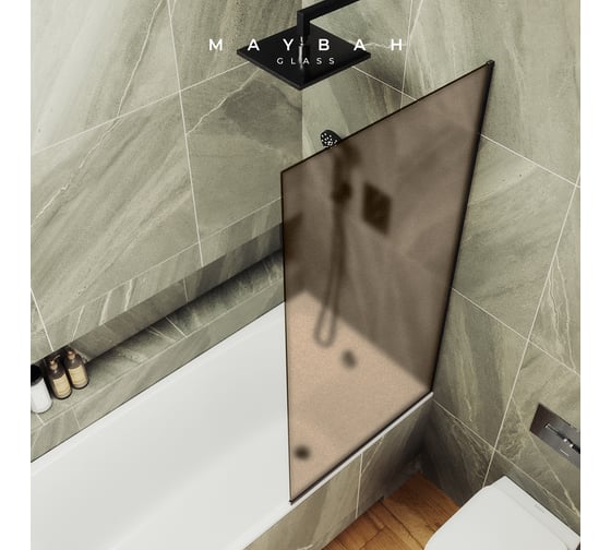 Шторка для ванны в узком профиле MaybahGlass MGV-77-6у