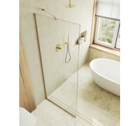 Душевая перегородка MaybahGlass в узком профиле, 1950х1090 мм, стекло бесцветное 8 мм MGD-677-3у