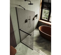 Душевая перегородка MaybahGlass в узком профиле 1950х1090 мм, стекло бронза 8 мм + полотенцедержатель MGD-709-6у