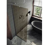 Душевая перегородка MaybahGlass в узком профиле, 1950х1090 мм, стекло бронза 8 мм MGD-678-5у