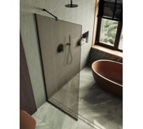 Душевая перегородка MaybahGlass в узком профиле 1950х1090 мм, стекло бронза матовая 8 мм MGD-679-6у