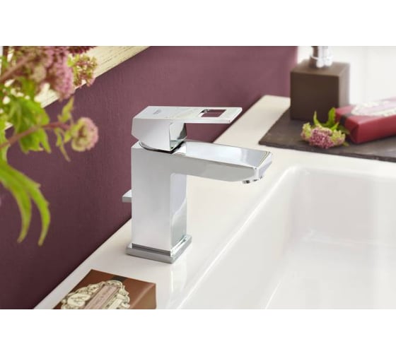 Смеситель для раковины Grohe Eurocube сливной гарнитур EcoJoy 2312700E