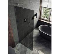 Душевая перегородка MaybahGlass в узком профиле, 1950х1090 мм, стекло графит 8 мм, MGD-681-5у