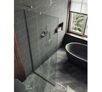 Душевая перегородка MaybahGlass в узком профиле, 1950х1090 мм, стекло сатин 8 мм, MGD-680-5у