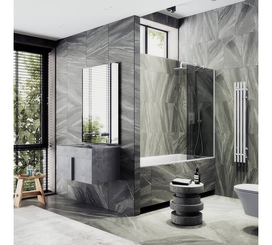 Шторка для ванны в широком профиле MaybahGlass MGV-252-1ш 1