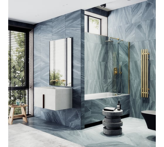 Шторка для ванны в широком профиле MaybahGlass MGV-248-3ш 1