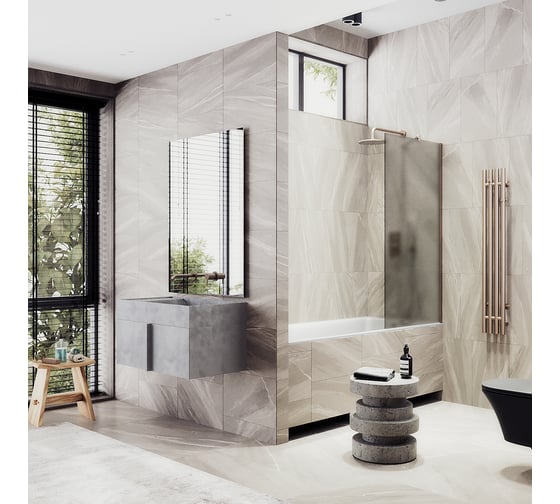 Шторка для ванны в широком профиле MaybahGlass MGV-72-2ш 1