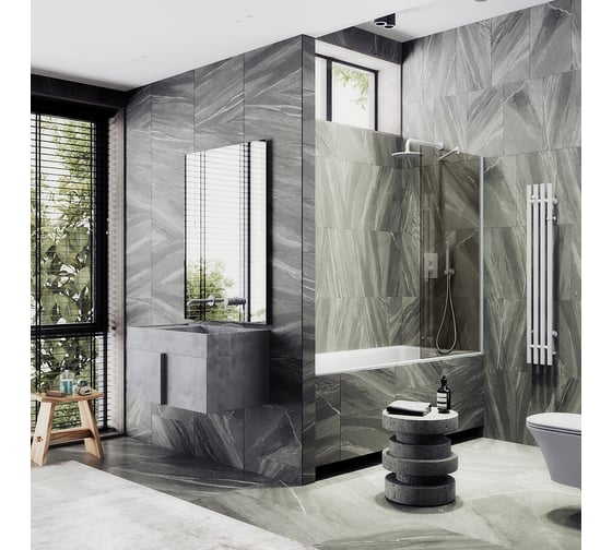 Шторка для ванны в широком профиле MaybahGlass MGV-70-1ш 1