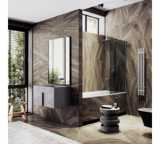 Шторка для ванны в широком профиле MaybahGlass MGV-78-5ш