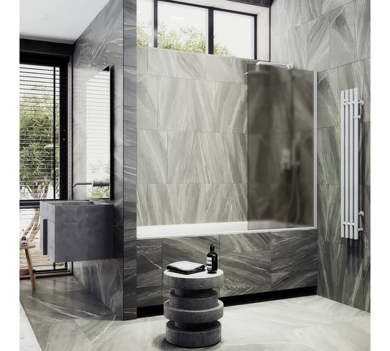 Шторка для ванны в широком профиле MaybahGlass MGV-77-1ш