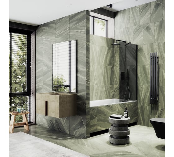 Шторка для ванны в широком профиле MaybahGlass MGV-82-6ш