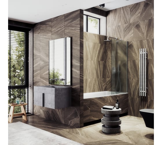 Шторка для ванны в широком профиле MaybahGlass MGV-95-5ш 1