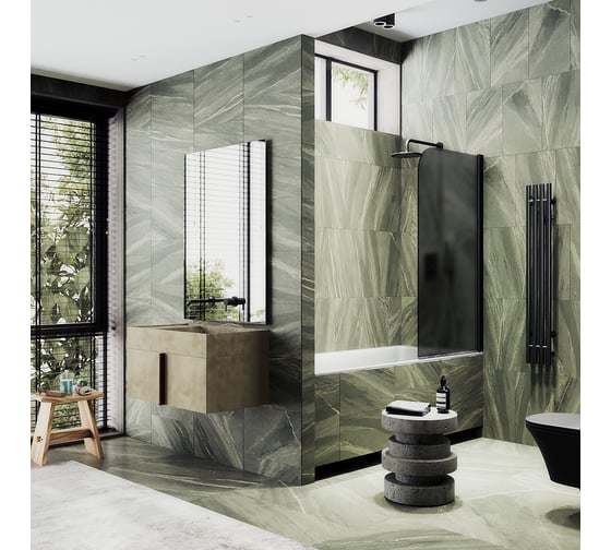 Шторка для ванной MaybahGlass поворотная на монопетле MGV-604-6 1