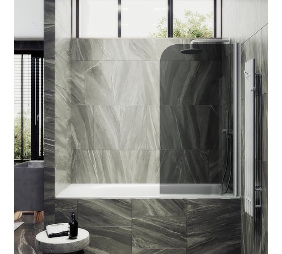 Шторка для ванной MaybahGlass поворотная на монопетле MGV-608-1