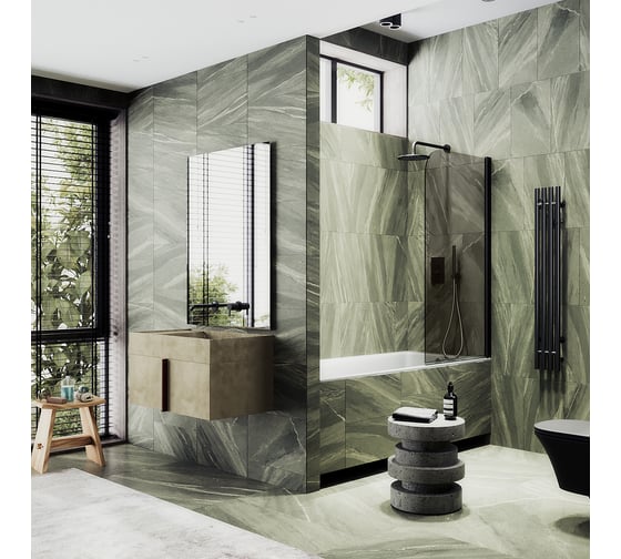 Шторка для ванной MaybahGlass поворотная на монопетле MGV-606-6