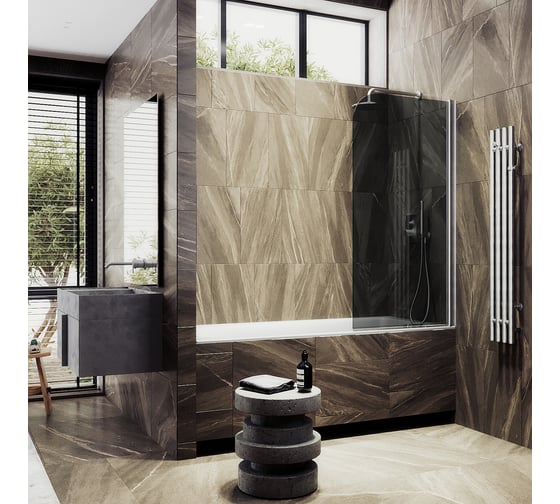 Шторка для ванной MaybahGlass поворотная на монопетле MGV-608-5