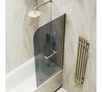 Шторка поворотная на монопетле MaybahGlass 1400х600 6 мм Графит +Полотенцедержатель MGV-779-2