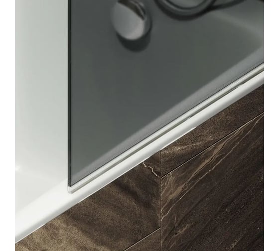 Шторка поворотная на монопетле MaybahGlass 1400х600 6 мм Графит матовый +Полотенцедержатель MGV-780-5