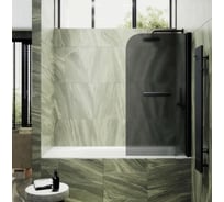Шторка поворотная на монопетле MaybahGlass 1400х600 6 мм Графит матовый +Полотенцедержатель MGV-780-6
