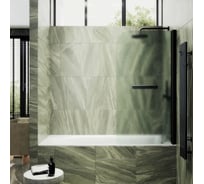 Шторка поворотная на монопетле MaybahGlass 1400х600 6 мм Сатин +Полотенцедержатель MGV-781-6