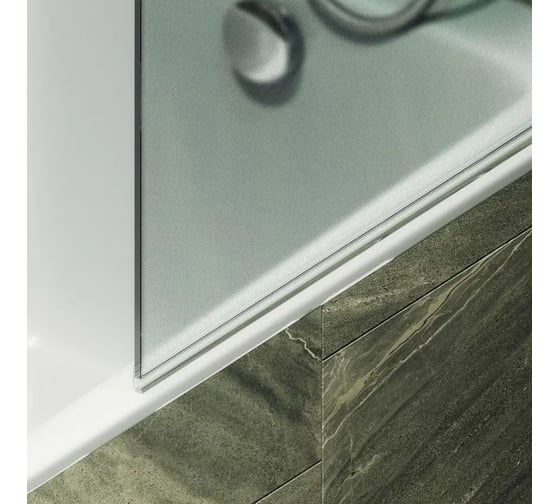 Шторка поворотная на монопетле MaybahGlass 1400х600 6 мм Сатин +Полотенцедержатель MGV-781-6