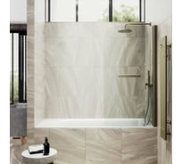 Шторка поворотная на монопетле MaybahGlass 1400х700 6 мм Бесцветное + полотенцедержатель MGV-782-2