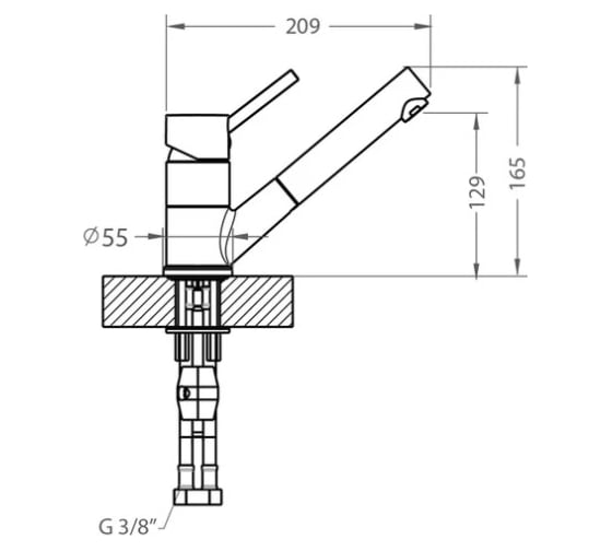 Смеситель для мойки ALVEUS CLEO-P CHR VA 1088776