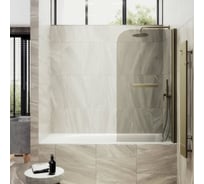 Шторка поворотная на монопетле MaybahGlass 1400х700 6 мм Бронза +Полотенцедержатель MGV-783-2