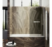 Шторка поворотная на монопетле MaybahGlass 1400х700 6 мм Бронза матовая +Полотенцедержатель MGV-784-5