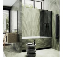 Шторка поворотная на монопетле MaybahGlass 1400х700 6 мм Графит +Полотенцедержатель MGV-785-6