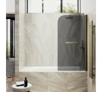 Шторка поворотная на монопетле MaybahGlass 1400х700 6 мм Графит матовый +Полотенцедержатель MGV-786-2