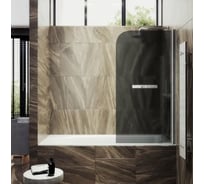 Шторка поворотная на монопетле MaybahGlass 1400х700 6 мм Графит матовый +Полотенцедержатель MGV-786-5