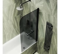 Шторка поворотная на монопетле MaybahGlass 1400х700 6 мм Графит матовый +Полотенцедержатель MGV-786-6
