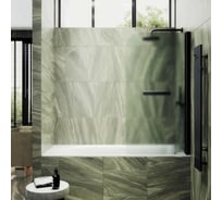 Шторка поворотная на монопетле MaybahGlass 1400х800 6 мм Сатин +Полотенцедержатель MGV-793-6