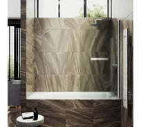 Шторка поворотная на монопетле MaybahGlass 1400х800 6 мм Сатин +Полотенцедержатель MGV-793-5