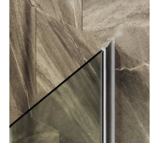 Шторка поворотная на монопетле MaybahGlass 1400х800 6 мм Сатин +Полотенцедержатель MGV-793-5