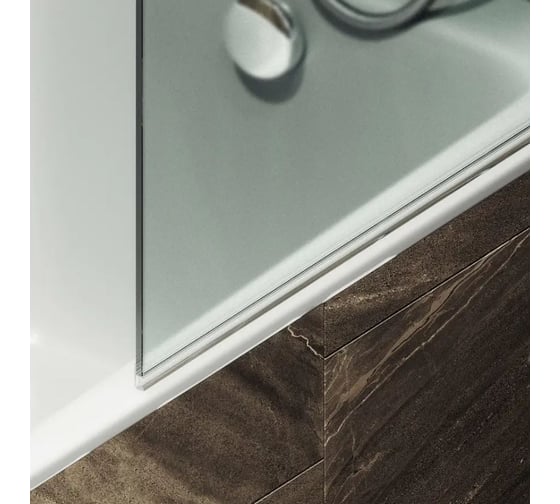 Шторка поворотная на монопетле MaybahGlass 1400х800 6 мм Сатин +Полотенцедержатель MGV-793-5