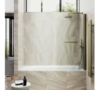 Шторка поворотная на монопетле MaybahGlass 1400х800 6 мм Сатин +Полотенцедержатель MGV-793-2