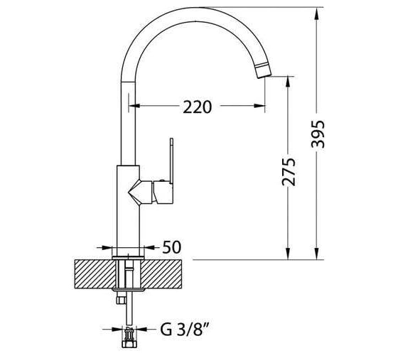 Смеситель для мойки ALVEUS ARC 80 хром черный 1128934