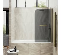 Шторка поворотная на монопетле MaybahGlass 1400х800 6 мм Графит матовый +Полотенцедержатель MGV-792-2