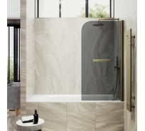 Шторка поворотная на монопетле MaybahGlass 1400х800 6 мм Графит +Полотенцедержатель MGV-791-2