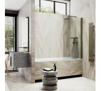 Шторка поворотная на монопетле MaybahGlass 1400х700 6 мм Сатин +полотенцедержатель MGV-787-2